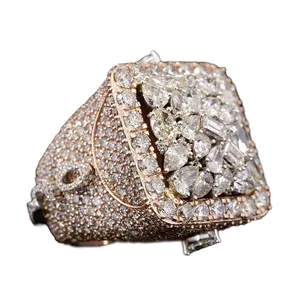 Индивидуальное кольцо чемпионов с несколькими камнями VVS MOISSANITE 3D дизайн хип-хоп Кольцо чемпионата