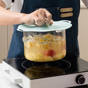 Dual Color Anti <strong>Overflow</strong> Sealing Silicone Pot <strong>Cover</strong> Oil Shielding Silicone Lid Spill Stopper <strong>Cover</strong> for Pot Pan - Product Image 6