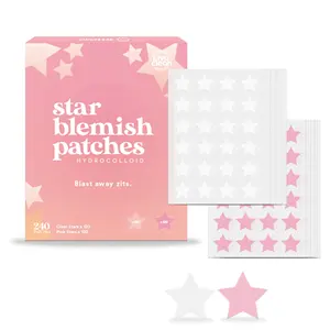 Parche orgánico para granos, absorbe líquido y Reduce la inflamación, manchas, acné, forma de estrella - Product Image 1