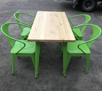 Chaises et tables de café en métal en bois durable et bon marché fabriqué en usine directe en Chine