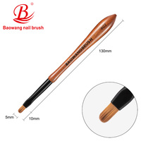 Brosse ronde à gel pour ongles de conception classique avec manche en bois brun et brosse à gel UV pour cheveux en nylon PBT pour la beauté des ongles BW10-2