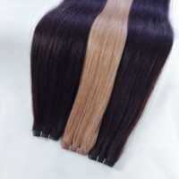 Extensions de cheveux brésiliennes en gros, invisibles, fines, sans couture, double trame, couleur balayage piano, Genius Weft