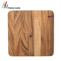 Planche à découper carrée en bois d'acacia naturel, légère et durable, 9 x 9 pouces