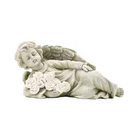 カスタム墓の装飾品、アンティークの天使の置物に横たわっている記念樹脂、