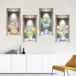 สติกเกอร์ศิลปะติดผนังจำลอง<span class=keywords><strong>3D</strong></span> สามมิติต้นไม้สีเขียวดอกไม้ตกแต่งบ้าน Pegatinas de pared <span class=keywords><strong>Anime</strong></span> วอลเปเปอร์ - Product Image 3