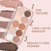Palette de maquillage MISS ROSE Professional, texture fine, longue tenue, 18g, effet scintillant, illuminateur, contouring.