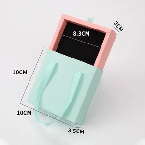 Tùy Chỉnh Dập Nóng Vàng Trượt Ngăn Kéo Giấy Hộp Đồ Trang Sức Với Ribbon Cho Đồ Trang Sức Thiết Lập Bao Bì Cá Nhân Biểu Tượng Quà Tặng Trường Hợp - Product Image 3