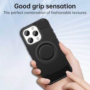 คาร์บอนไฟเบอร์แบบดูดแม่เหล็กสำหรับ <span class=keywords><strong>iPhone</strong></span> 16 PRO MAX 15 PLUS 14 Pro เคสป้องกันซิลิโคน TPU ของแท้กันกระแทก - Product Image 5