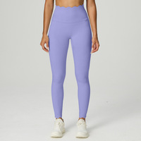 Pantalones deportivos transpirables de cintura alta con cintura de encaje ondulado y tacto suave, para yoga y fitness, con efecto realce de glúteos para mujer.