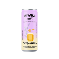 Cocktail protéiné au goût de miel et de lavande, 10% ABV, sans protéines ajoutées, prêt à boire, boisson alcoolisée en canette élégante en aluminium de 330 ml