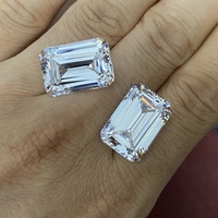 HQ Gems 6A Grande Taille 3x5-13X18mm Taille Émeraude Zircone Fabricants Blanc Lâche Zircone Cubique CZ Diamant