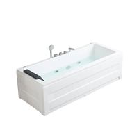 Baignoire de massage rectangulaire SICO en acrylique avec 6 jets, robinet cascade et accoudoirs, 1,2-1,8 m, pour hôtels et villas
