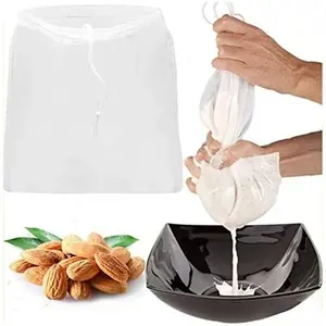 Reusable Nylon / Organic Cotton / Hemp Mesh Nut Milk Filter Bag For All Purpose Food Strainer for filter milk
