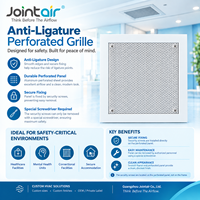 Grille d'aération perforée anti-ligature avec vis de sécurité