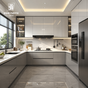 Set <span class=keywords><strong>Cucina</strong></span> Ecologico Personalizzato con Mobili a Parete, Installazione Completa Tutto in Uno per Grossisti Internazionali - Product Image 5