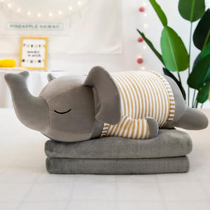 2 in 1 Niedliche Plüsch Tier decke Kissen Cartoon Elefant Tiger mit Decke Hochwertiges Geschenk für Kinder Kissen Gefüllter Plüsch - Product Image 5