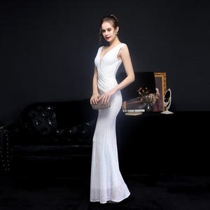 Vestido de noche de lentejuelas doradas con escote en V para mujer, vestidos largos elegantes para fiesta de graduación - Product Image 6