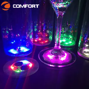 कस्टम लोगो शादी की पार्टी नाइट क्लब बार शराब लेबल बोतल स्टिकर कोस्टर प्रकाश आधार का नेतृत्व किया