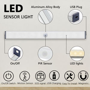 Usb Oplaadbare Led Bewegingssensor Lichtstrip Moderne Magnetische Kastverlichting Voor Kasten Kasten & Trap Voor Woonkamer - Product Image 6