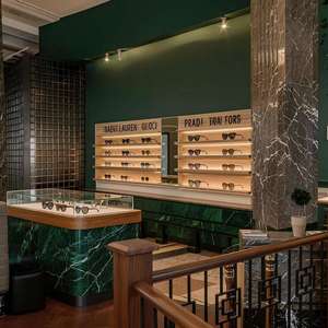 Italian Luxury Optical Store Design Custom Eyewear <b>Display</b> <b>Cabinets</b> Marble Wood Glass Full Shop Fixtures Manufacturer OEM ODM 3D - Product Image 4