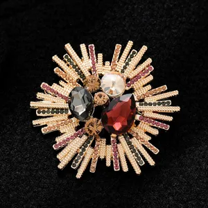 <span class=keywords><strong>Broche</strong></span> de <span class=keywords><strong>luxe</strong></span> en alliage de zinc plaqué or au style rétro et tendance pour femmes et enfants, accessoires vestimentaires polyvalents pour mariage - Product Image 4