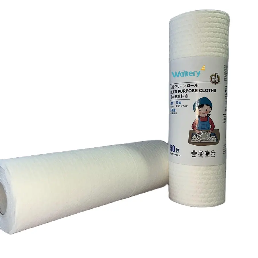 Özel çevre dostu kabartma yeniden kullanılabilir mutfak bambu kağıt havlu mutfak havlusu kağıt