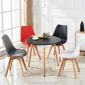 Sedia da Pranzo in Plastica con Gambe in Legno, Arredamento per Casa, Sedia Bianca in PP, Chaises Salle à Manger, Cadeiras De Jantar - Product Image 5