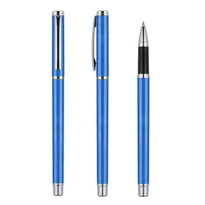 Hot Sell Gift Promotion Metal Roller Pen Customized Logo Slim Body Advertising Pen