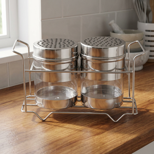 Stainless Steel Salt & Paper 3 Pcs <b>Set</b> <b>Spice</b> Container <b>Set</b> With Shakers Stylish CLASSIC Design at Wholesale Price - Product Image 4
