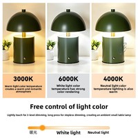 Lampe de table portable sans fil de luxe en métal, commande tactile, fonction de gradation, design moderne minimaliste, rechargeable pour restaurants