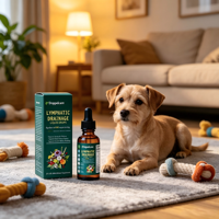 Gouttes liquides pour le soin lymphatique équivalent à 6000 mg, complément nutritionnel à base de plantes adapté aux chiots, chatons et animaux adultes