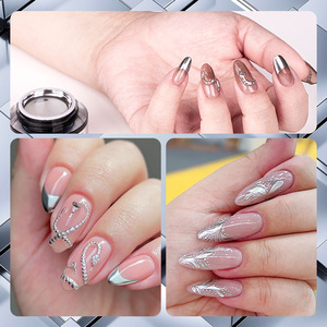OEM logotipo personalizado 5ml <span class=keywords><strong>espejo</strong></span> dorado 3D Metal Nail Art UV Gel polaco <span class=keywords><strong>plata</strong></span> metalizado Liner Gel por Shell - Product Image 3