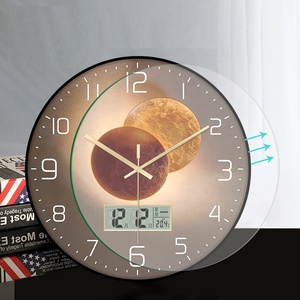 Thời trang sang trọng nhựa Vòng lịch đồng hồ 12 inch LED đồng hồ treo tường với kỹ thuật số tháng dateday và nhiệt độ phòng - Product Image 5