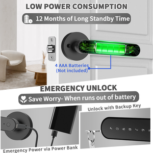 Key Entrance Ball <strong>Knob</strong> Smart Lock Zinc Alloy Fingerprint Biometric <strong>Digital</strong> Keyless Bedroom <strong>Door</strong> Safety Handle Lever Home <strong>Door</strong> - Product Image 5