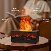 Diffuseur d'huiles essentielles aromatiques pour cheminée, effet de flamme colorée, parfum longue durée, humidificateur télécommandé 7 couleurs
