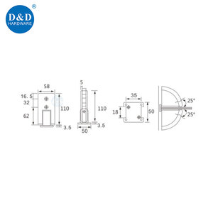 Fabricant <span class=keywords><strong>de</strong></span> quincaillerie <span class=keywords><strong>de</strong></span> salle <span class=keywords><strong>de</strong></span> bain, charnière <span class=keywords><strong>de</strong></span> <span class=keywords><strong>porte</strong></span> <span class=keywords><strong>pivotante</strong></span> murale en acier inoxydable pour verre - Product Image 6