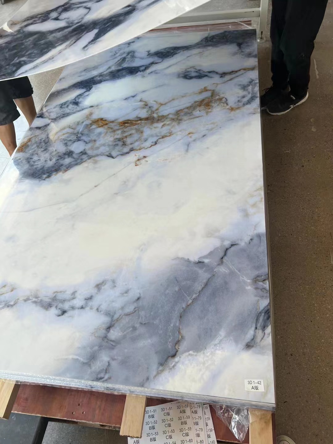 Waterproof PVC Marble Sheet High Glossy UV Marble Sheet For Interior Walls