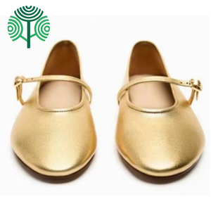 Nouvelles ballerines confortables pour femmes, chaussures de marche d'extérieur avec amorti, tige en PU, semelle extérieure en caoutchouc, design princesse, grandes tailles - Product Image 1