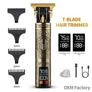 Tondeuse à barbe électrique à corps métallique OEM, lames en acier inoxydable, batterie rechargeable, affichage, modèle <span class=keywords><strong>de</strong></span> <span class=keywords><strong>coupe</strong></span> <span class=keywords><strong>de</strong></span> <span class=keywords><strong>cheveux</strong></span> pour hommes - Product Image 1