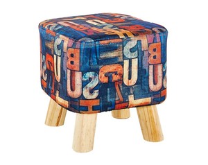 Dining Furniture Beech Wood Legs <strong>Footstools</strong> Wholesale Living Room Bedroom <strong>Patchwork</strong> Fabric Small <strong>Footstools</strong> - Product Image 3