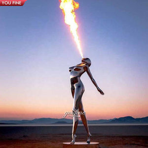 ประติมากรรมรูปปั้นคู่รักกอดกัน ทำจากสแตนเลสสตีล ศิลปะดนตรีสวนสไตล์โมเดิร์น - Product Image 2