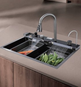 Évier en acier inoxydable commercial, évier de cuisine industriel à grande capacité - Product Image 4