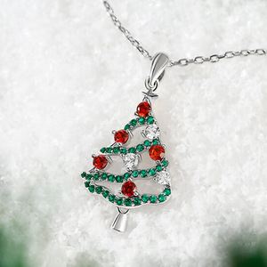 Collana con Ciondolo Albero di Natale per Donne, Regalo Colorato per le Feste, Gioielli alla Moda - Product Image 2