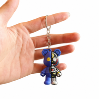 Porte-clés en plastique motif petit ours de dessin animé, pour sac de couple ou voiture, petit cadeau exquis, vente en gros