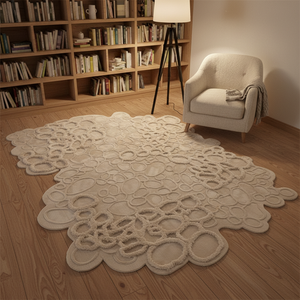 Alfombra de Diseño de Lujo, Alfombras Personalizadas para Sala de Estar, Alfombra Grande Hecha a Mano con Forma Abstracta Moderna e Irregular para Decoración del Hogar - Product Image 2