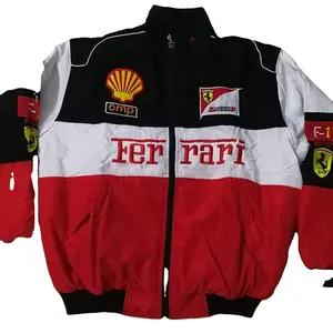 Jaket klasik F1 kustom kualitas tinggi lembut kasual F1 jaket Bomber berlapis nilon/poliester hangat Puffer