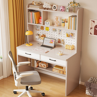 Bureau et étagère intégrés en bois massif pour la maison ou le bureau Bureau d'ordinateur de bureau pour la chambre à coucher