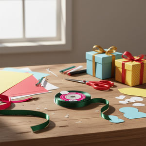 ริบบิ้นผ้าซาติน 0.6 ซม. 25 หลา สีเขียวเข้ม D-47 - Product Image 3