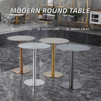 Table à manger octogonale en acier inoxydable au design moderne, plateau en bois, facile à nettoyer, garantie 10 ans, utilisation en hôtel et restaurant