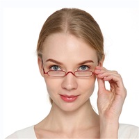 Lunettes de lecture fines et miniatures avec étui, charnières à ressort, métal, unisexe, verres bleus dorés 1.0 1.5 2.0 2.5 3.0 4.0